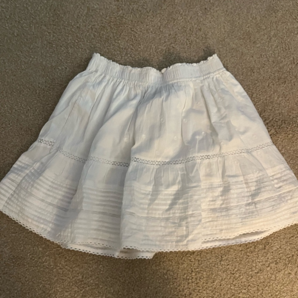 GAP White Pleated Bubble Mini Skirt